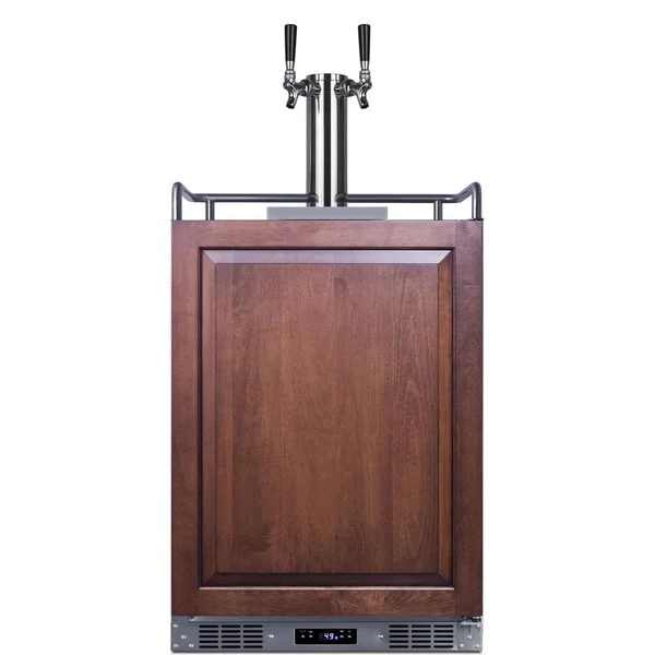 Summit 24-Inch 5.6 Cu. Ft. Built-In Wine Kegerator - Custom Panel - SBC682PNRWKDTWIN