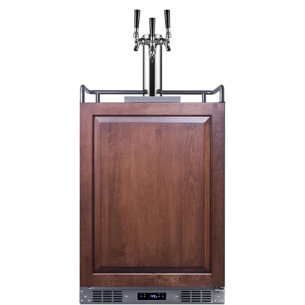 Summit 24-Inch 5.6 Cu. Ft. Built-In Kegerator - Custom Panel - SBC682PNRTRIPLE