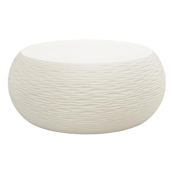 Dune 44 Inch Cream GFRC Round Coffee Table by Sunset West