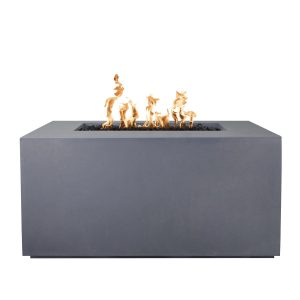 Pismo 48 Inch Rectangular GFRC Natural Gas Fire Pit in Gray by The Outdoor Plus