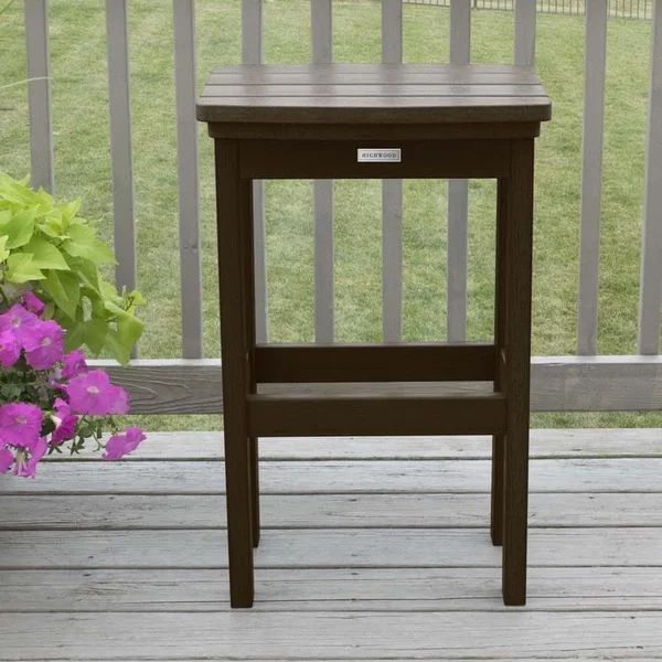 Hart Lane Recycled Plastic Bar Stool in Weathered Acorn by Lakeview Outdoor Designs