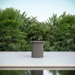 Palma Aluminum End Table in Charcoal by Azzurro Living