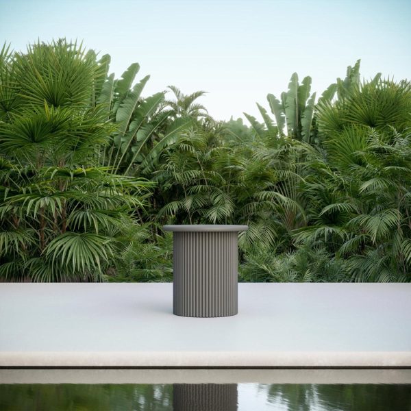 Palma Aluminum End Table in Charcoal by Azzurro Living