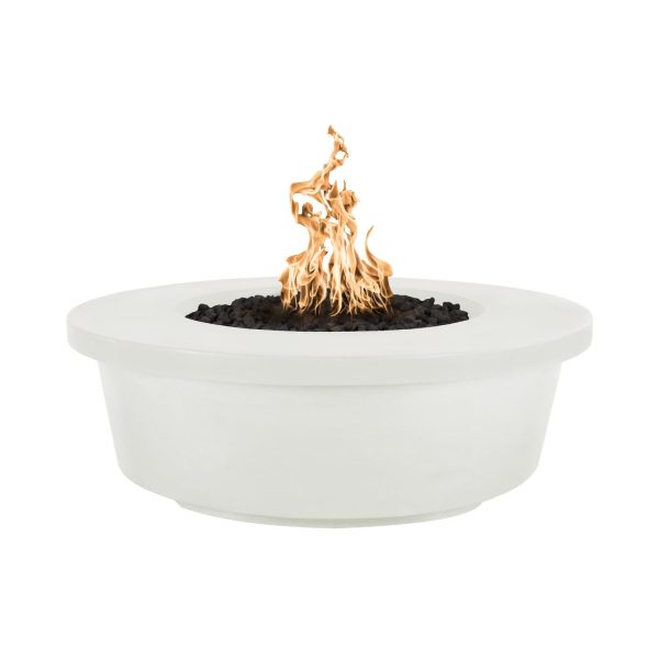 Tempe 48 Inch Round GFRC Natural Gas Fire Pit in Limestone by The Outdoor Plus