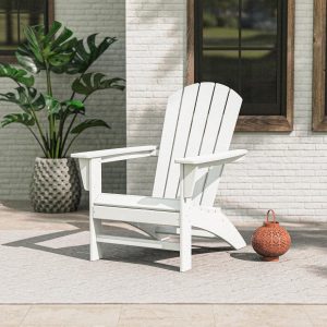 Nautical Recycled Plastic Adirondack in White by POLYWOOD