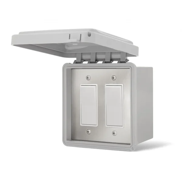 Infratech Dual On/Off Surface Mount Switch With Gang Box And Weatherproof Cover - 14-4425