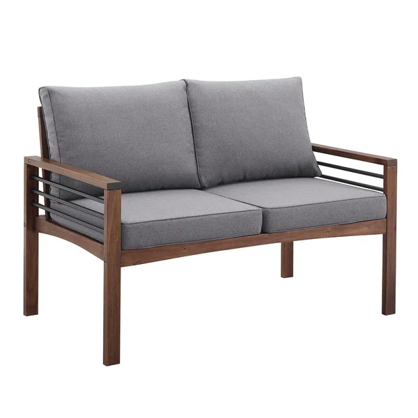 Land Bay Acacia Loveseat in Dark Brown/Gray by Ultimate Patio