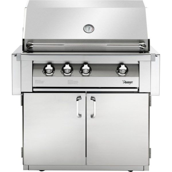 Vintage Grills 36 Inch Stainless Steel Natural Gas Grill with 2-Door Cart - VBQ36G-N-1-KIT