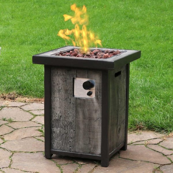 20 Inch Square Steel Propane Fire Pit Table in by Ultimate Patio