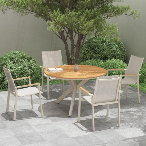 Forestview 5 Pc Aluminum Dining Set in Gray by Lakeview Outdoor Designs