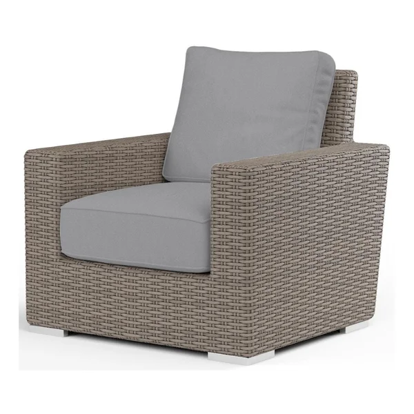 Coronado Wicker Club Chair in Driftwood/Canvas Granite by Sunset West