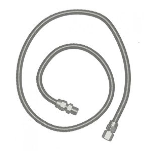 RCS Stainless Flex Hose 48  1/2 Male & 1/2 Female w/Flare Nuts - SSFLEX8448