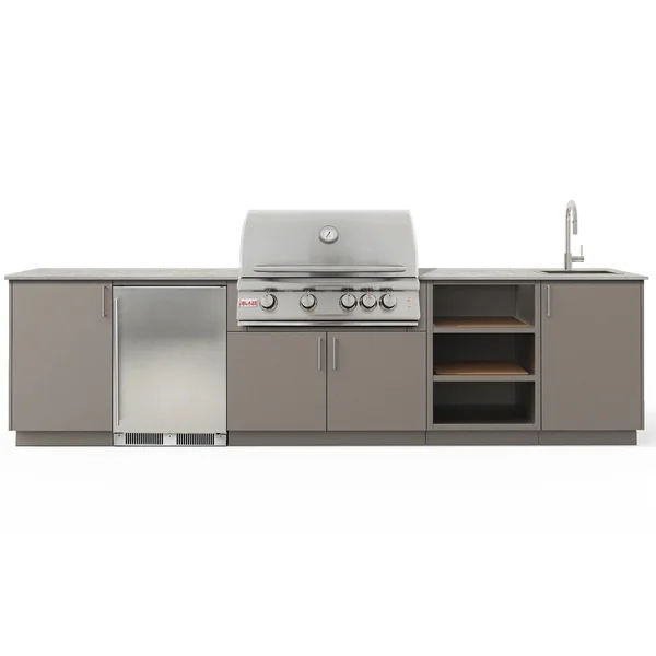 Urban Bonfire Breeze 32 Outdoor Kitchen w/ Blaze LTE Propane Grill, Sink, Refrigerator, Keon Dekton Countertop & Clay Finish - B-Breeze-32-Blaze-Keon-Clay
