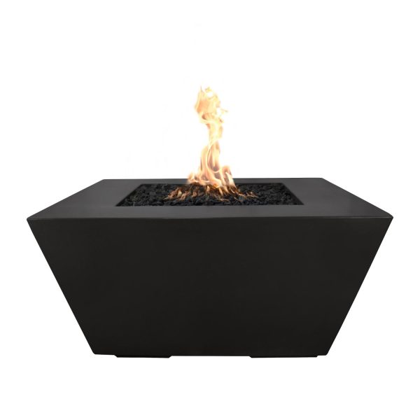 Redan 50 Inch Square GFRC Propane Fire Pit in Black by The Outdoor Plus