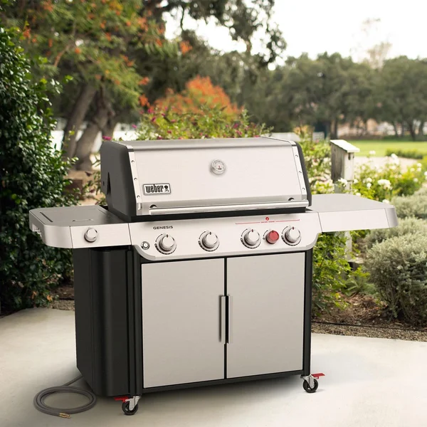 Weber Genesis S-435 Natural Gas Grill w/ Sear Zone & Side Burner - Stainless Steel - 38400001