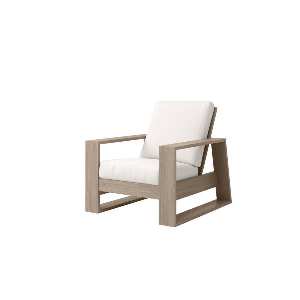 Novara Aluminum Club Chair in Flax/Natural White by Ebel