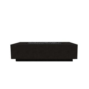 Cascata Bay 8 60 Inch Rectangular GFRC Natural Gas Fire Pit Table in Ebony by Lakeview Outdoor Designs
