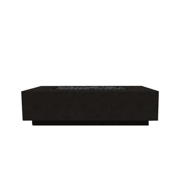 Cascata Bay 8 60 Inch Rectangular GFRC Natural Gas Fire Pit Table in Ebony by Lakeview Outdoor Designs