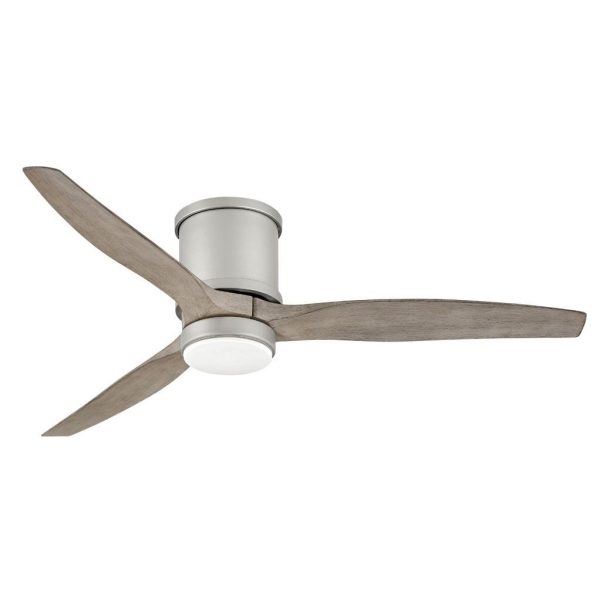 Hinkley Lighting Hover Flush 52-Inch LED Indoor / Outdoor Ceiling Fan - Brushed Nickel - 900852FBN-LWD