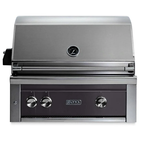 Lynx Professional 30 Inch Built-In Natural Gas Grill w/ One Infrared Trident Burner & Rotisserie in Obsidian - L30TR-OBNG