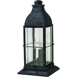 Hinkley Lighting Bingham Three Light 22-Inch Outdoor Pier Mount - Greystone - 2047GS