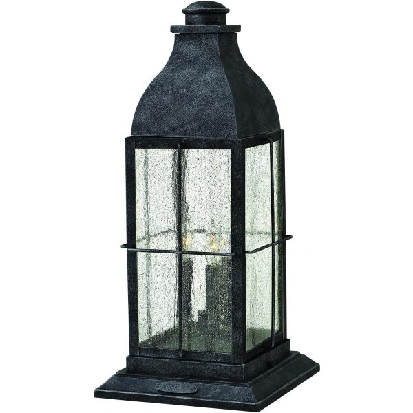 Hinkley Lighting Bingham Three Light 22-Inch Outdoor Pier Mount - Greystone - 2047GS