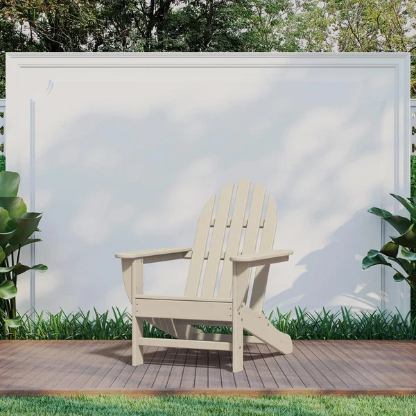 Classic Adirondack Recycled Plastic Adirondack in Sand by POLYWOOD