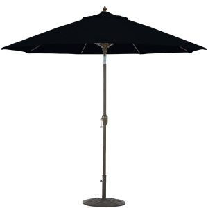 Galtech 9 Ft. Octagonal Aluminum Patio Market Umbrella W/ Crank Lift And Auto Tilt - Bronze Frame W/ Sunbrella Canvas Black Canopy