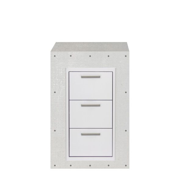 BBQGuys Signature 24-Inch Ready for Finish Outdoor Kitchen Module w/ Blaze 15-Inch Triple Drawers