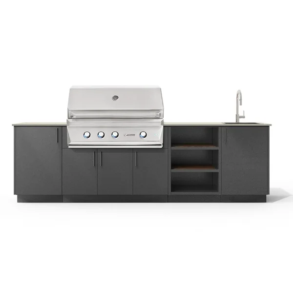 Urban Bonfire Mist 42 Outdoor Kitchen w/ Twin Eagles Natural Gas Grill, Sink, Danae Dekton Countertop & Anthracite Finish - B-Mist-42-TwinEagles-Danae-Anthracite