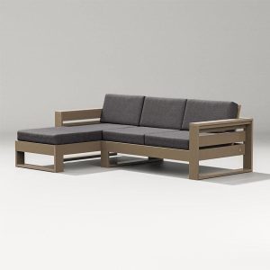 Latitude 3 Person Sectional Sofa w/ Left Chaise in Vintage Sahara/Ash Charcoal By PW Designer Series