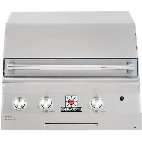 Solaire 27 Inch Deluxe Built-In All Infrared Propane Gas Grill With Rotisserie - SOL-AGBQ-27GIRXL-LP