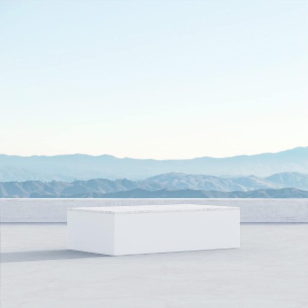Porto Aluminum Coffee Table in White by Azzurro Living