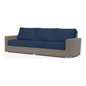 Coronado Wicker Sofa in Driftwood/Spectrum Indigo by Sunset West