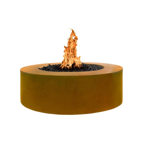 Unity 48 Inch Round Corten Steel Natural Gas Fire Pit w/ Glow Plug in Copper by The Outdoor Plus
