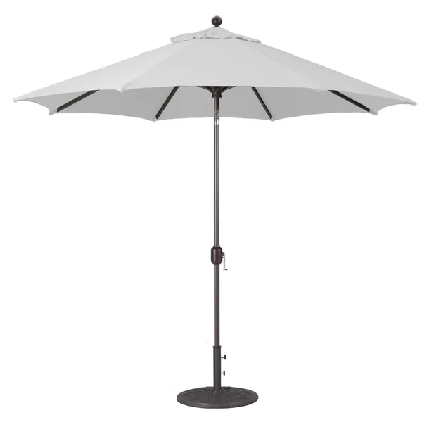 Galtech 9 Ft. Octagonal Aluminum Patio Market Umbrella W/ Crank Lift And Deluxe Auto Tilt - Antique Bronze Frame W/ Sunbrella Canvas Canvas Canopy