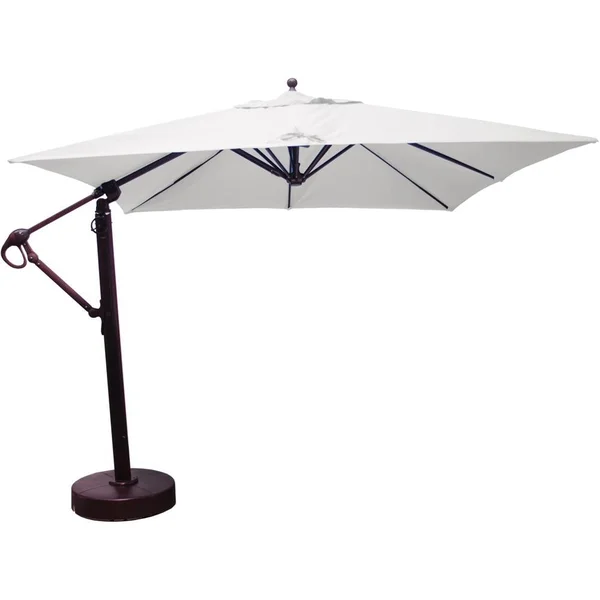 Galtech 10 X 10 Ft. Square Aluminum Patio Cantilever Umbrella W/ Easy Lift And Easy Tilt Wheel - Antique Bronze Frame W/ Sunbrella Canvas Canvas Canopy