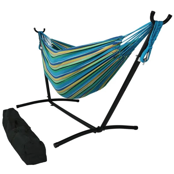 Ultimate Patio Brazilian Double Hammock w/ Stand - Sea Grass