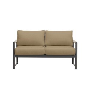 Avenue Bay 2 Person Aluminum Loveseat in Slate/Heather Beige by Lakeview Outdoor Designs