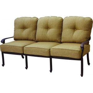 Santa Monica 3 Person Cast Aluminum Sofa in Antique Bronze/Sesame by Darlee