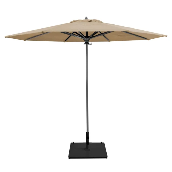 Galtech 9 Ft. Commercial Octagonal Aluminum Patio Market Umbrella W/ Push Lift - Antique Bronze Frame W/ Sunbrella Canvas Camel Canopy