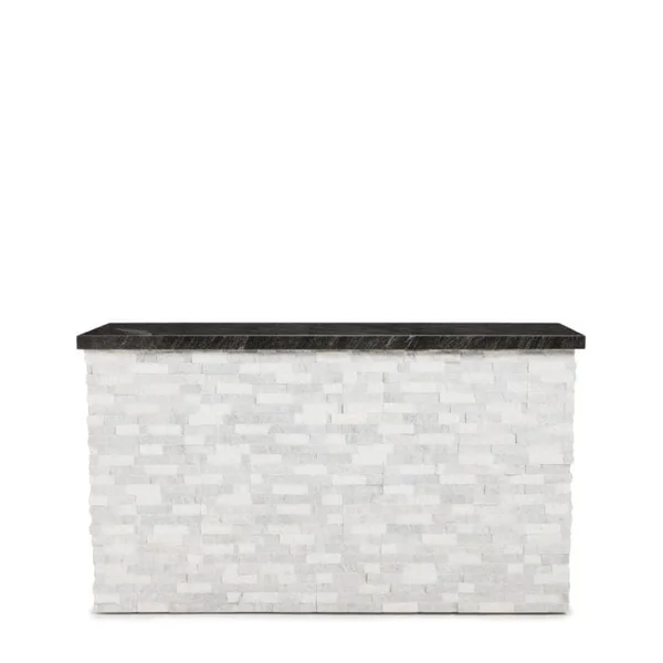 BBQGuys Signature 72 Inch 360 Degree Swivel Outdoor TV Lift Cabinet | Alaska Gray w/ Black Aluminum