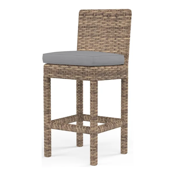 Havana Wicker Bar Stool in Tobacco/Canvas Granite by Sunset West