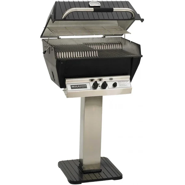 Broilmaster P3-XF Premium Propane Gas Grill On Stainless Steel Patio Post