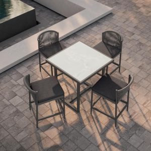 Catalina 5 Piece Bar Set W/ Helena Dekton Table Top By Azzurro Living