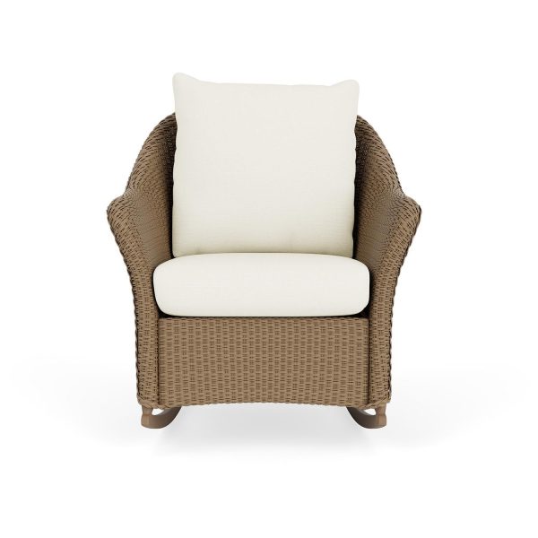 Weekend Retreat Lloyd Loom Rocking Chair in Fawn/Sailcloth Salt by Lloyd Flanders