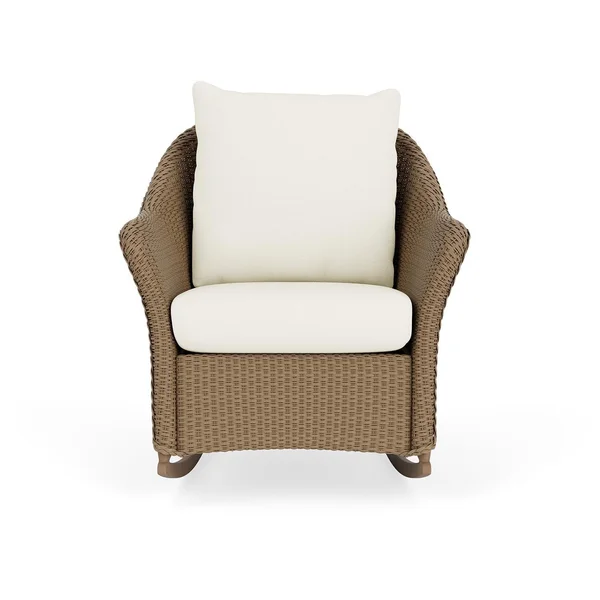 Weekend Retreat Lloyd Loom Rocking Chair in Fawn/Sailcloth Salt by Lloyd Flanders