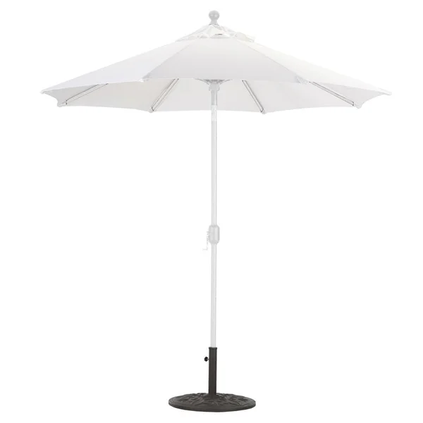 Galtech 7.5 Ft. Octagonal Aluminum Patio Market Umbrella W/ Crank Lift And Deluxe Auto Tilt - White Frame W/ Sunbrella Canvas Natural Canopy