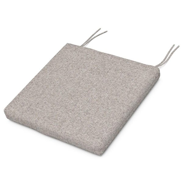 POLYWOOD EDGE Outdoor Dining Chair Cushion - 19.5 X 19.5-Inch - Weathered Tweed