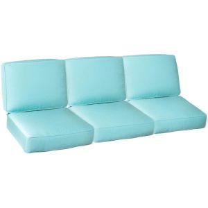 Sunbrella Canvas Glacier 6 Piece Medium Outdoor Replacement Sofa Cushion Set W/ Piping By BBQGuys Signature